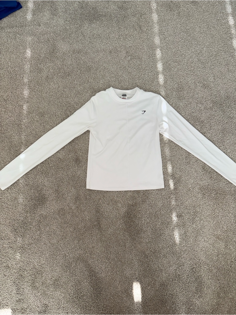 Gymshark White Long Sleeve Athletic Top